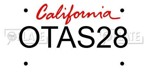 OTAS28 California License Plate