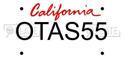 OTAS55 California License Plate