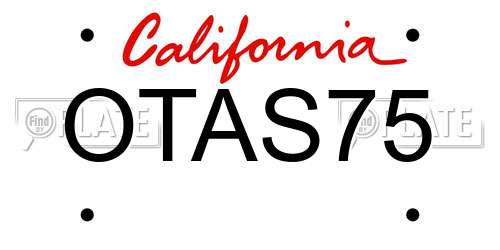 OTAS75 California License Plate