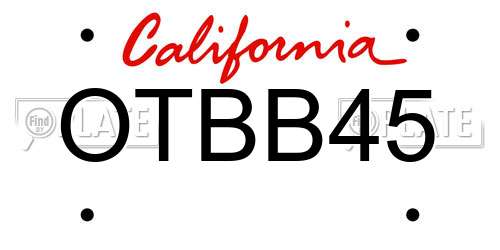 OTBB45 California License Plate