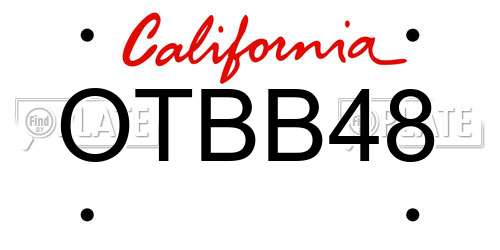 OTBB48 California License Plate