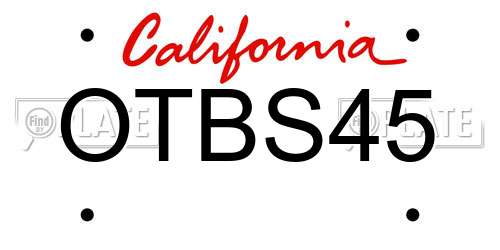 OTBS45 California License Plate