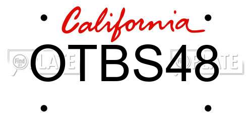 OTBS48 California License Plate