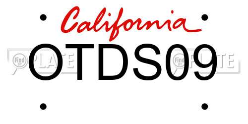 OTDS09 California License Plate