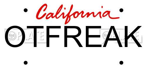 OTFREAK California License Plate