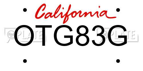 OTG83G California License Plate