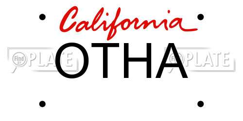 OTHA California License Plate