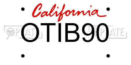 OTIB90 California License Plate