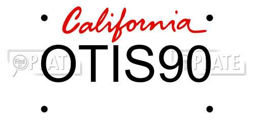 OTIS90 California License Plate