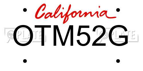 OTM52G California License Plate