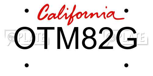 OTM82G California License Plate