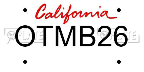 OTMB26 California License Plate