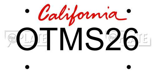 OTMS26 California License Plate