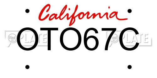 OTO67C California License Plate