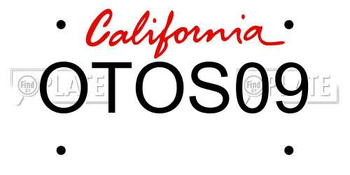 OTOS09 California License Plate