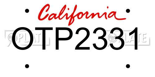 OTP2331 California License Plate