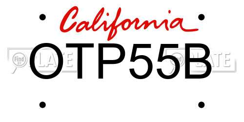 OTP55B California License Plate