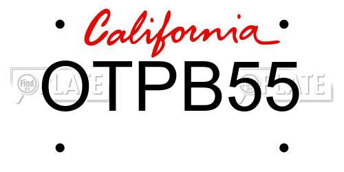 OTPB55 California License Plate