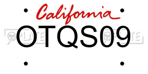 OTQS09 California License Plate
