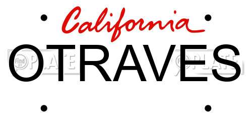 OTRAVES California License Plate