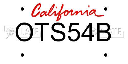 OTS54B California License Plate