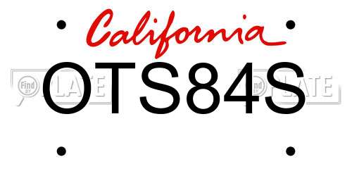 OTS84S California License Plate