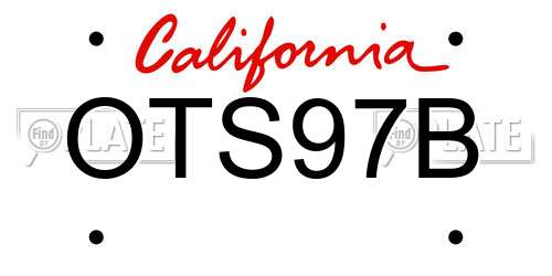 OTS97B California License Plate