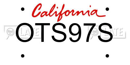 OTS97S California License Plate