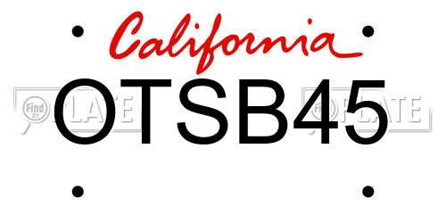 OTSB45 California License Plate