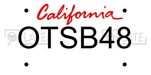 OTSB48 California License Plate