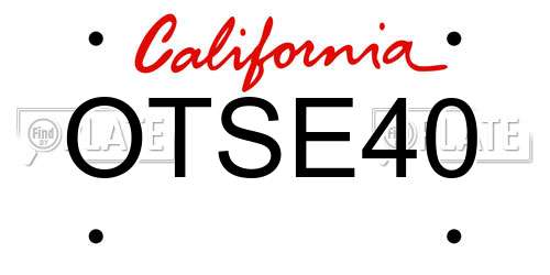 OTSE40 California License Plate