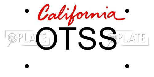 OTSS California License Plate