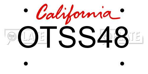 OTSS48 California License Plate