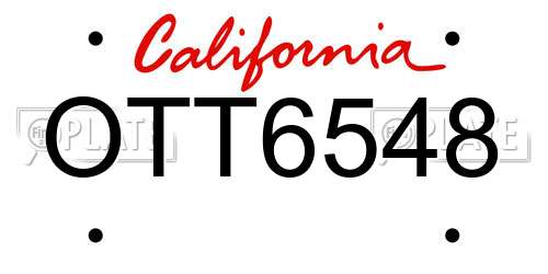 OTT6548 California License Plate