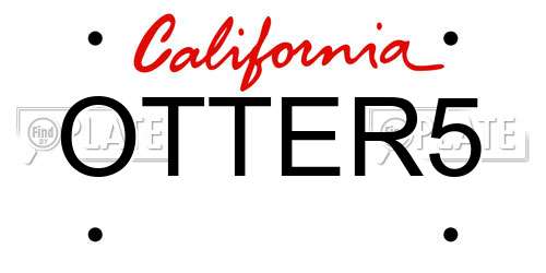 OTTER5 California License Plate