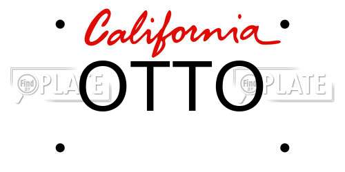 OTTO California License Plate