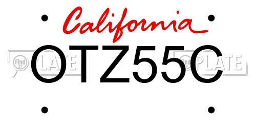 OTZ55C California License Plate