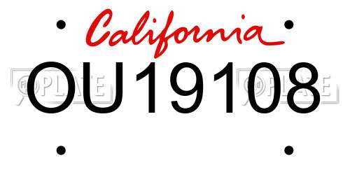 OU19108 California License Plate