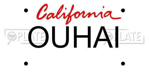 OUHAI California License Plate