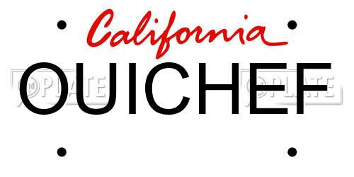 OUICHEF California License Plate