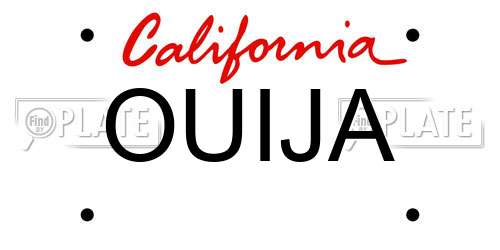 OUIJA California License Plate