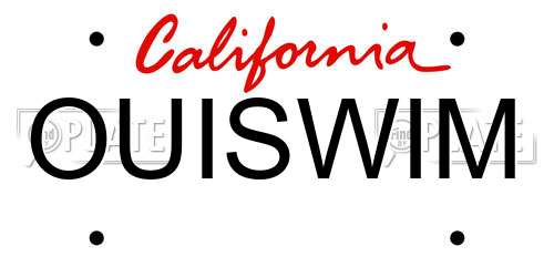 OUISWIM California License Plate
