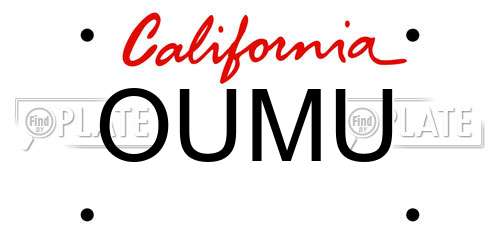 OUMU California License Plate