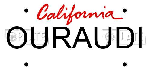 OURAUDI California License Plate