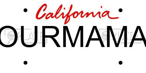 OURMAMA California License Plate