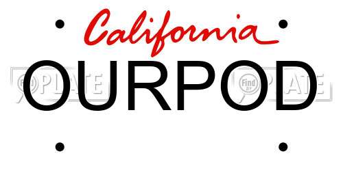 OURPOD California License Plate