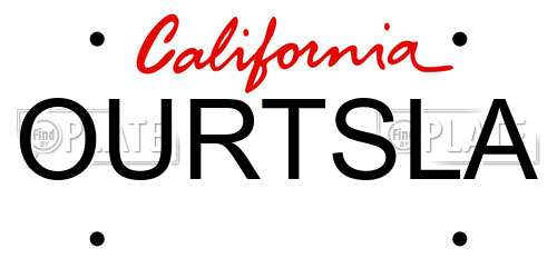OURTSLA California License Plate