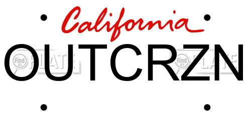OUTCRZN California License Plate