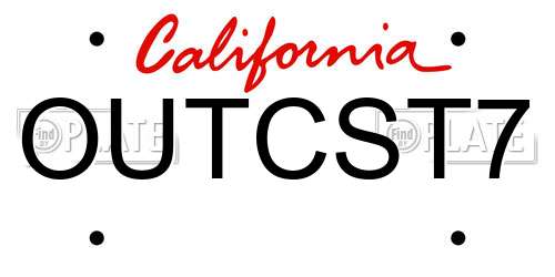 OUTCST7 California License Plate