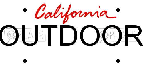 OUTDOOR California License Plate